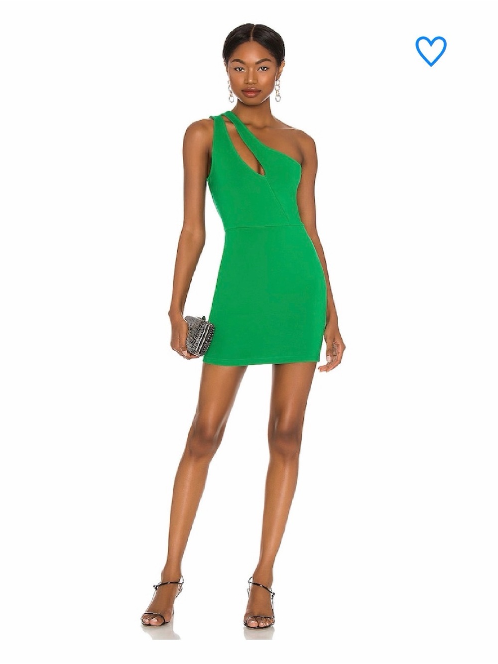 superdown nava One-Shoulder asymmetrical mini dress in Kelly green